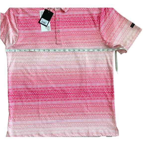 YATTA GOLF Men's Golf Polo Shirt Tribe Vibe Stretch Wicking UPF Size Large NEW - Picture 7 of 11
